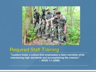 Required Staff Training