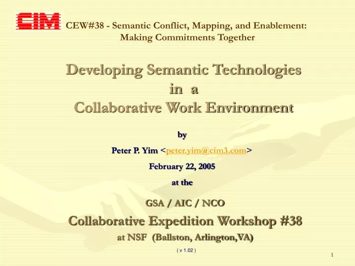 developing semantic technologies in a collaborative work environment