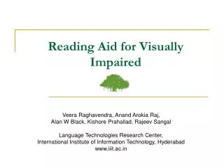 Reading Aid for Visually Impaired