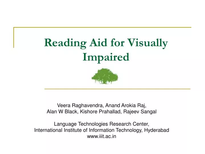 reading aid for visually impaired