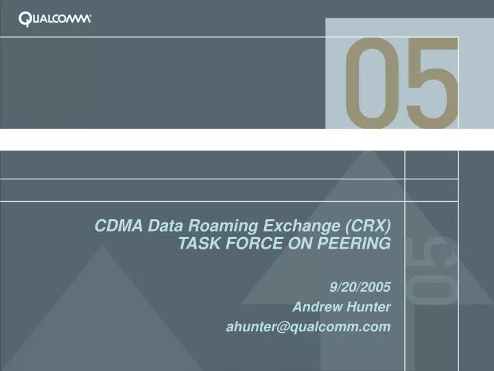 cdma data roaming exchange crx task force on peering
