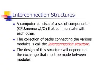 Interconnection Structures