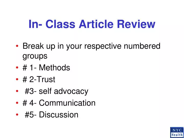 in class article review