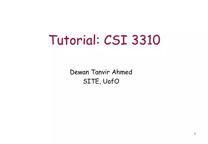 tutorial csi 3310