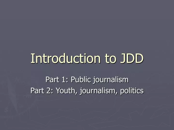 introduction to jdd