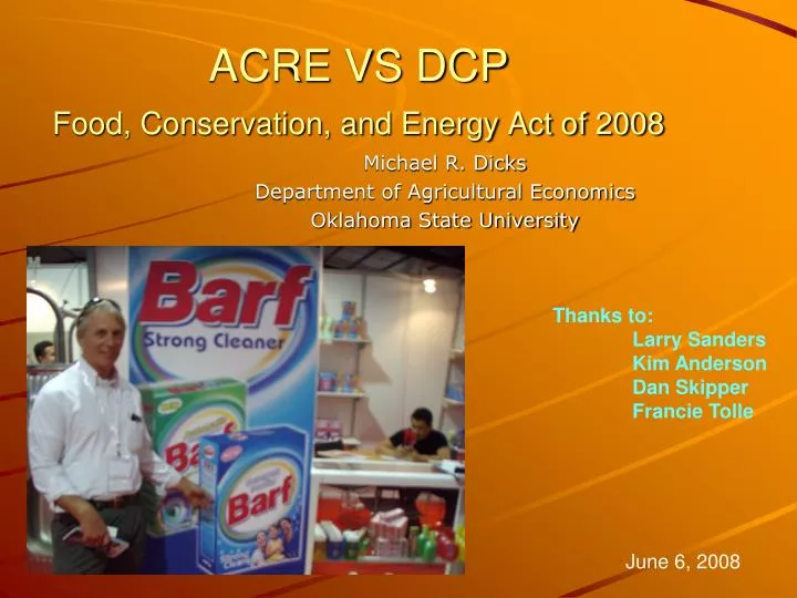 acre vs dcp food conservation and energy act of 2008