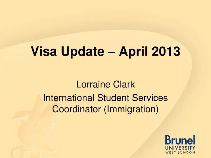 visa update april 2013
