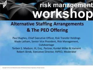 Alternative Staffing Arrangements &amp; The PEO Offering