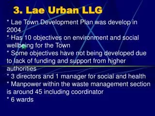 3. Lae Urban LLG