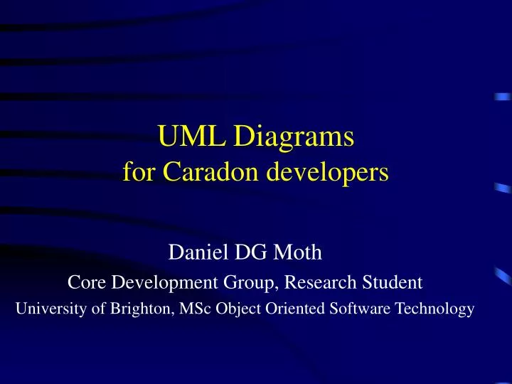 uml diagrams for caradon developers