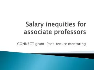 Salary inequities for associate professors