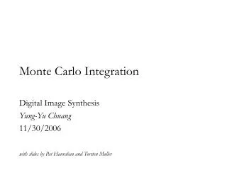 Monte Carlo Integration
