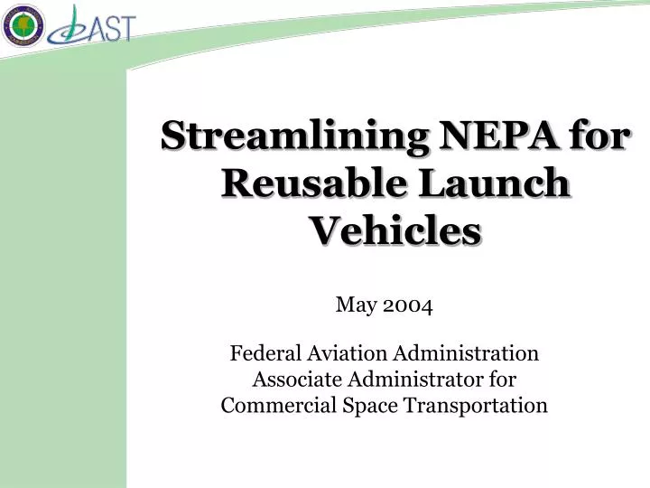 streamlining nepa for reusable launch vehicles