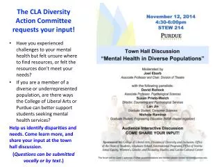 The CLA Diversity Action Committee requests your input!