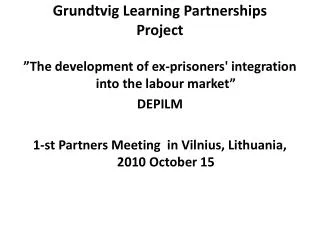 Grundtvig Learning Partnerships Project