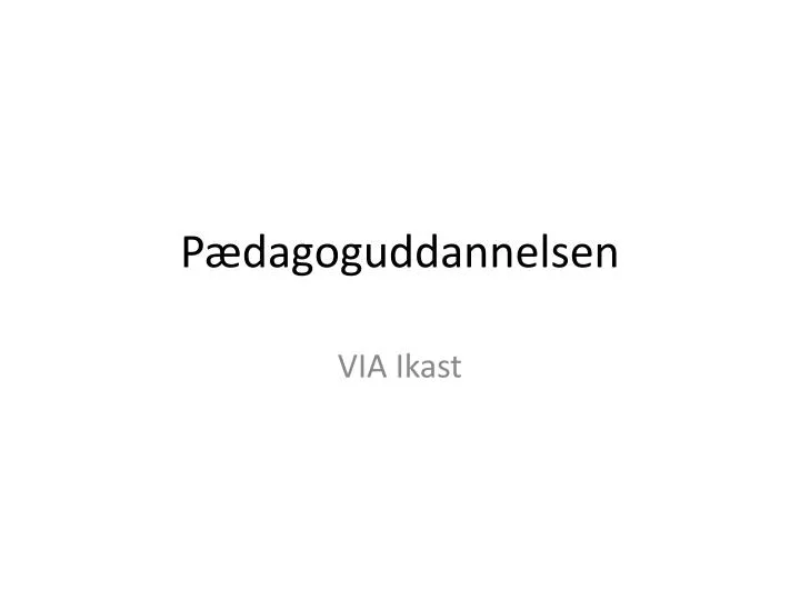 p dagoguddannelsen