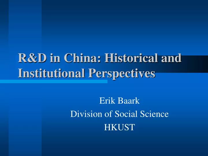 r d in china historical and institutional perspectives