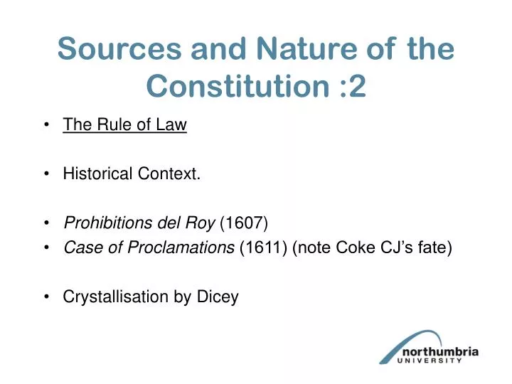 sources and nature of the constitution 2