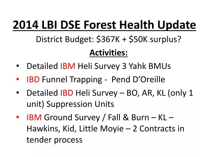 2014 lbi dse forest health update
