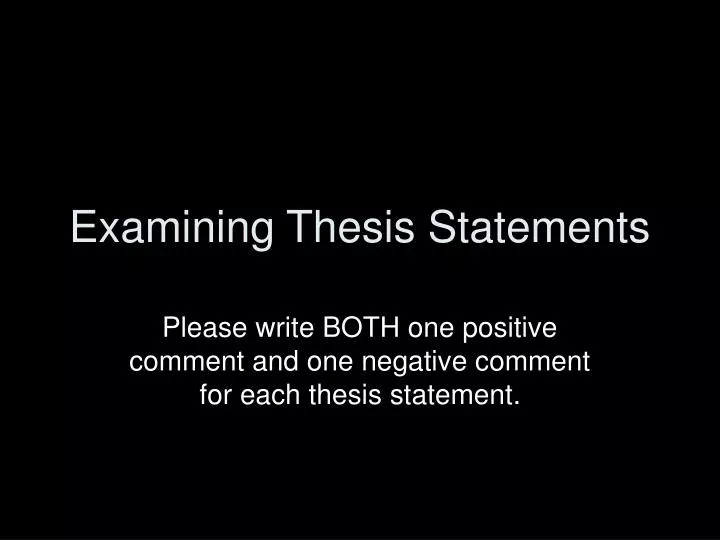examining thesis statements