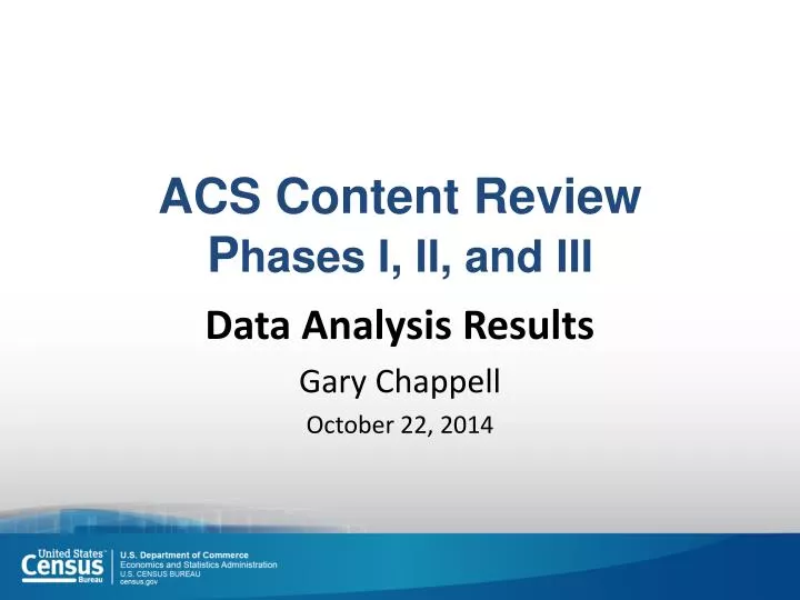 acs content review p hases i ii and iii