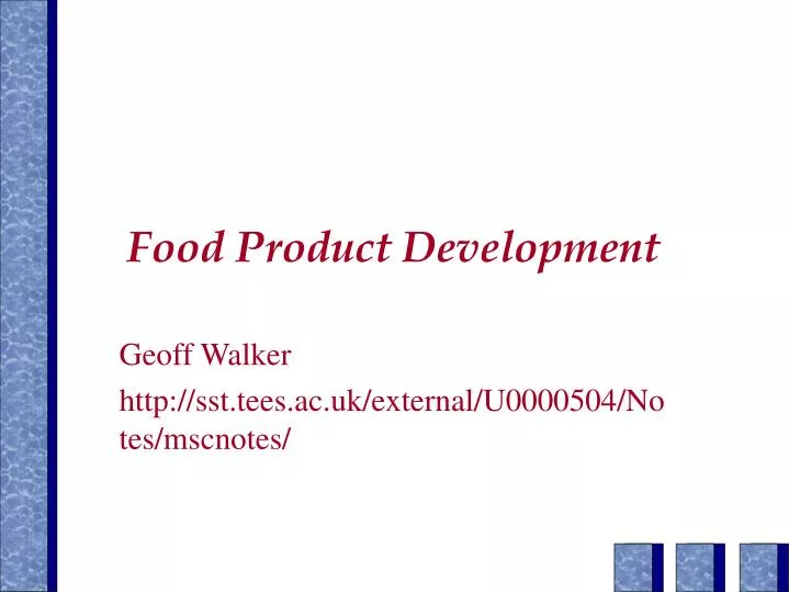 food product development