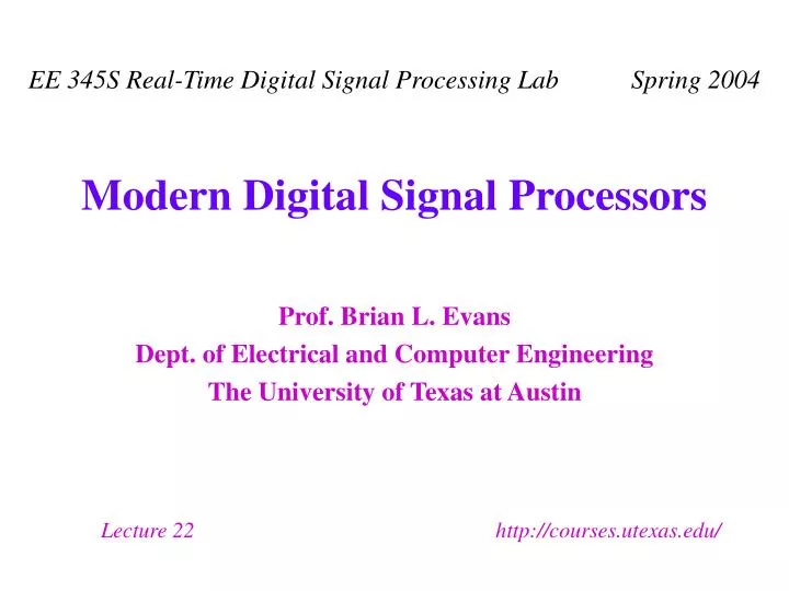 modern digital signal processors