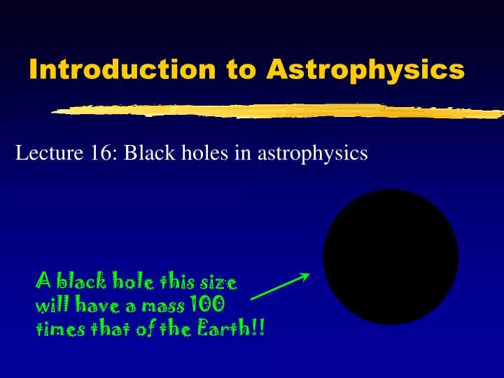 introduction to astrophysics
