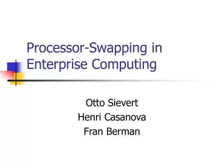 processor swapping in enterprise computing