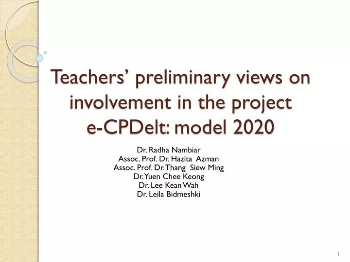teachers preliminary views on involvement in the project e cpdelt model 2020