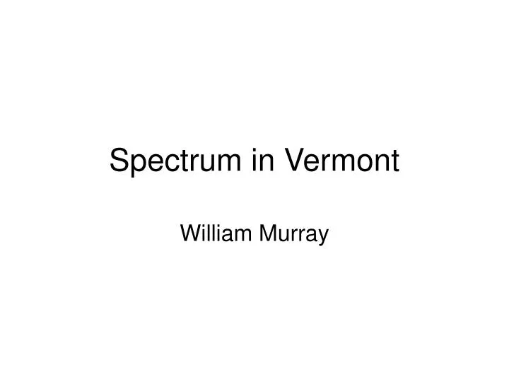 spectrum in vermont