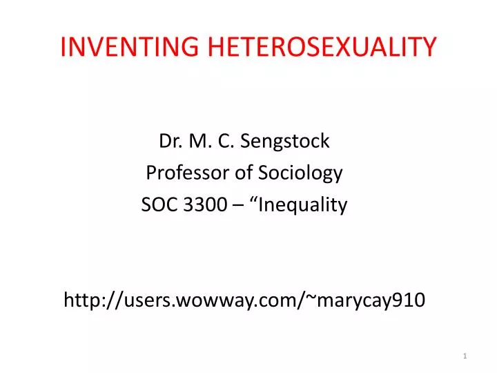 inventing heterosexuality