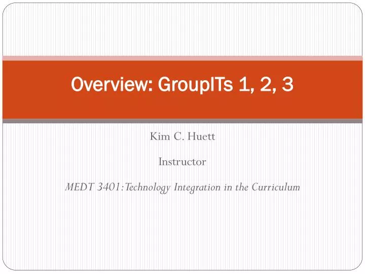 overview groupits 1 2 3