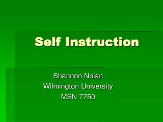 Self Instruction