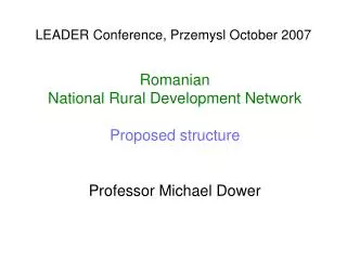 LEADER Conference, Przemysl October 2007