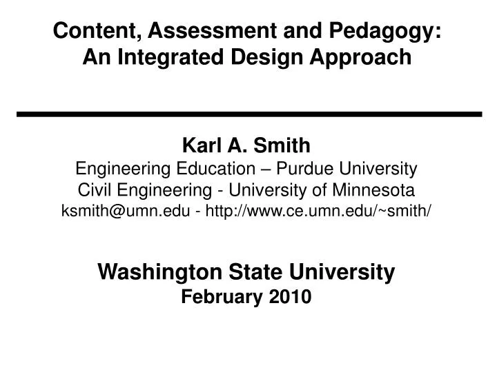 content assessment and pedagogy an integrated design approach