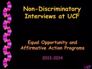 Non-Discriminatory Interviews at UCF