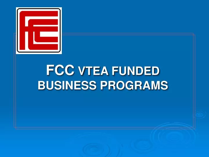 fcc vtea funded business programs