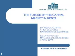 The Future of the Capital Market in Kenya
