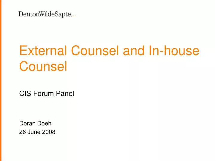 external counsel and in house counsel