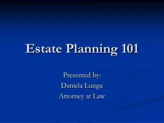 Estate Planning 101