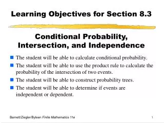 Learning Objectives for Section 8.3