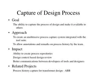 Capture of Design Process