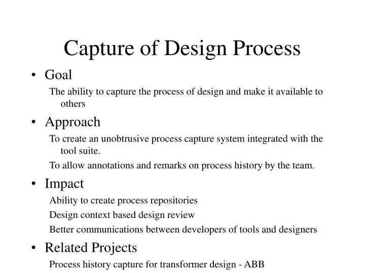 capture of design process