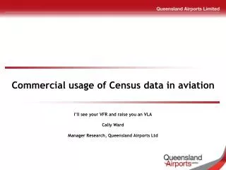 Commercial usage of Census data in aviation