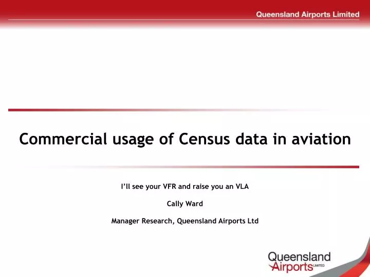 commercial usage of census data in aviation