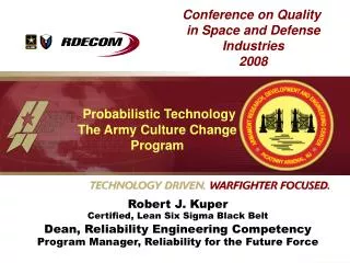 Conference on Quality in Space and Defense Industries