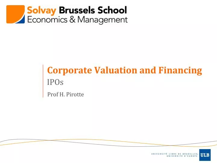 corporate valuation and financing