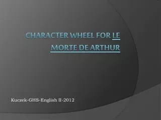 Character Wheel for Le Morte De Arthur