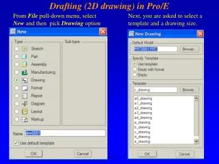 Drafting (2D drawing) in Pro/E